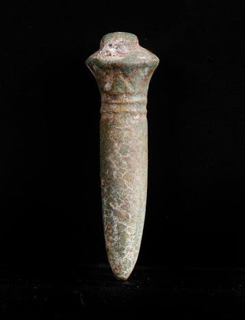 Oude Egypte, amuleet van papyrusfaience - 3.3 cm, Verzamelen