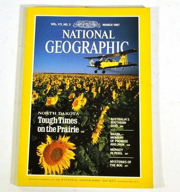 Vintage National Geographic maart 1987 – North Dakota,, Verzenden