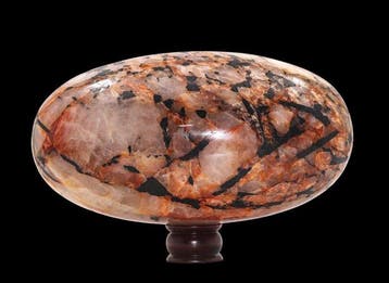 Lingam en quartz tourmaliné de grade musée – Inde – 29 cm –