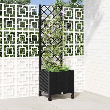 vidaXL Tuinsteker met schutting en wielen Zwart 40 x 40 x, Verzenden, Nieuw