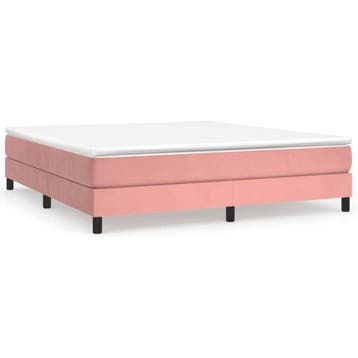 Bedframe Fluweel 160x200 Roze | Retour Deal | Nu 34% eraf, Huis en Inrichting, Overige kleuren, Verzenden, Tweepersoons, Zo goed als nieuw