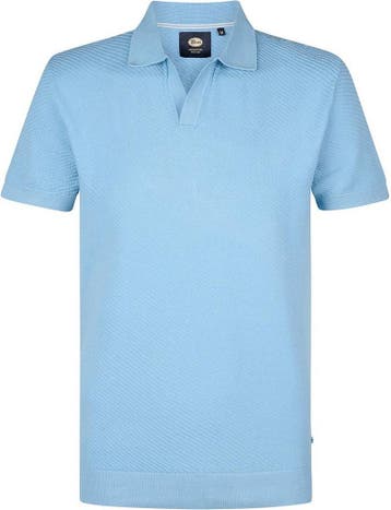 Petrol Knitted Polo Lichtblauw maat Maat 52/54 (L) Heren, Verzenden
