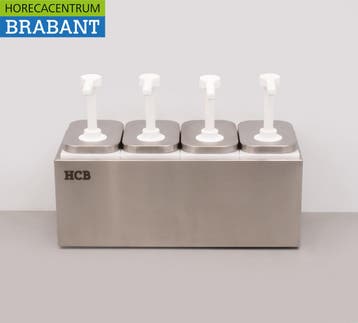 HCB inox Double Sauce Bar Sauce Pump Sauce Dispenser 4 x 2, Articles professionnels, Verzenden
