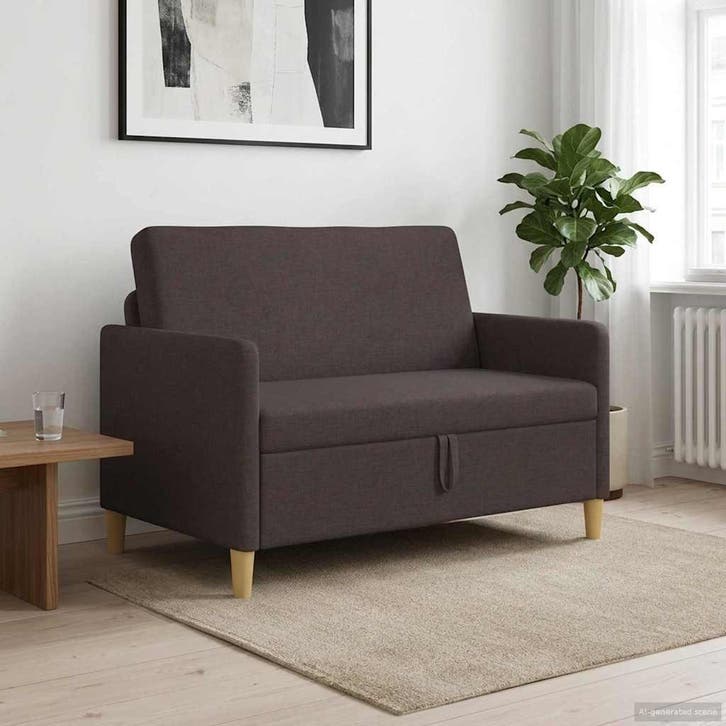 vidaXL Sofa met Opbergruimte Donkerbruin 122 x 78 x 87 cm, Huis en Inrichting, Zetels | Zetels, Nieuw, Verzenden
