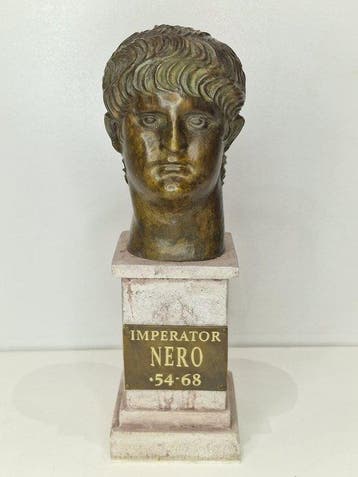 Buste, Imperator Nero - 23 cm - Bronze, Marbre polymère