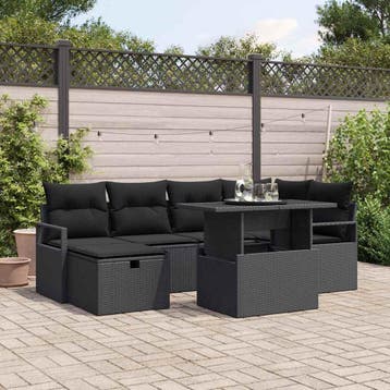 vidaXL Tuinbank Set 12 st poly rattan, Tuin en Terras, Verzenden, Nieuw