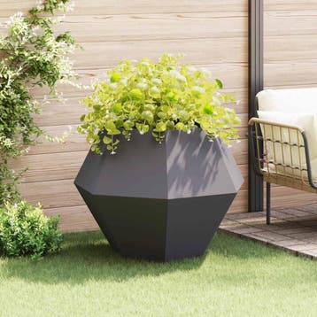 vidaXL Plantenbak Zwart 100 x 100 x 80 cm Staal, Verzenden
