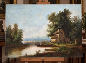 J. Levy (XIX-XX) - Maison au bord de la rivière - NO RESERVE