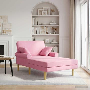 vidaXL Chaise longue Roze Stof, Verzenden