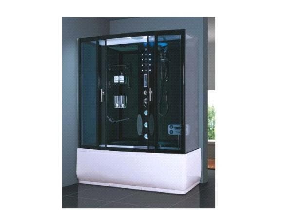 Veiling - Stoomcabine met massagebad - wit bad met zwarte ca, Bricolage & Construction, Sanitaire