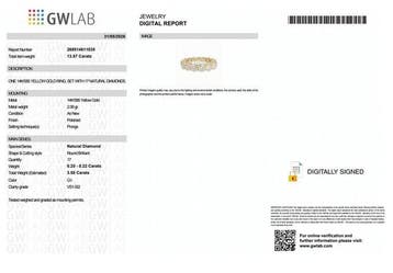 Zonder minimumprijs - Ring - 14 karaat Geel goud - 3.58ct.