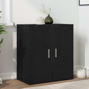 vidaXL Schoenenkasten 32x35x70 cm spaanplaat 2 st zwart, Verzenden, Nieuw