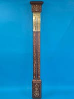Antiek stokbarometer – wandbarometer met intarsiedekor -