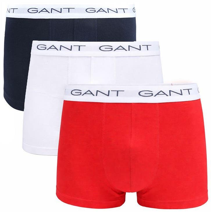Gant Boxershorts Trunk 3-Pack Navy Wit Rood maat M Heren, Kleding | Heren, Ondergoed, Wit, Boxer, Verzenden