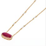 Pendentif - 14 carats Or jaune - 1.63ct. tw. Rubis - Diamant