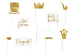 Photobooth Bruiloft Goud 10st, Verzenden