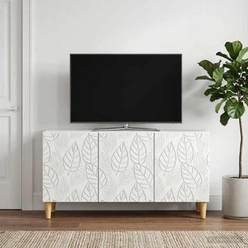 vidaXL TV Kast 99 x 34,5 x 50 cm Wit Bewerkt hout, Verzenden