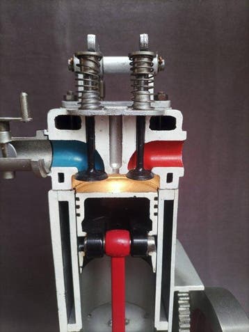 Onderwijs/demonstratiemodel - aluminium, staal en hout. -