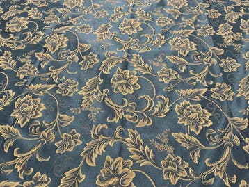 Koninklijke elegantie in goud en blauw - Meubelstof - 2.7 m