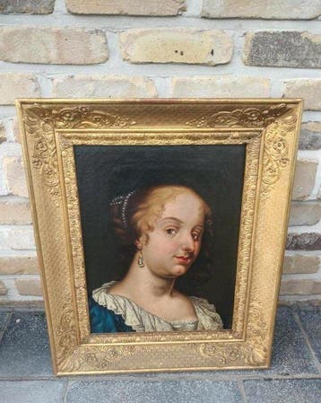 Europese school (XIX) - Portret van een adelijke dame, Antiek en Kunst