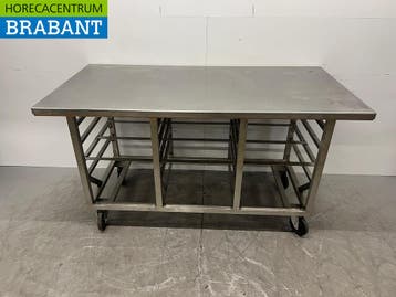 Table de travail mobile en acier inoxydable 175,5 x 87,5 x, Verzenden