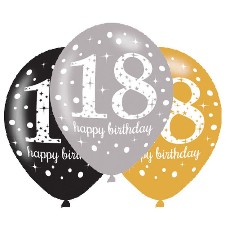 Ballonnen 18 Jaar Happy Birthday 27,5cm 6st, Hobby & Loisirs créatifs, Articles de fête, Envoi
