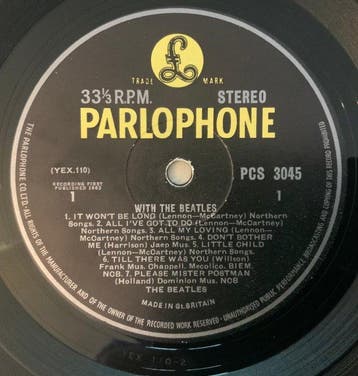 Beatles - With The Beatles 1963 UK first stereo press LP