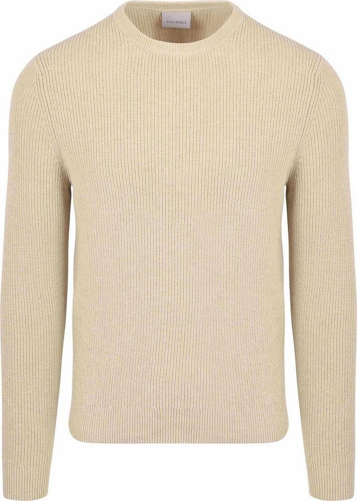 Suitable Trui Wol Blend Ecru maat Maat 52/54 (L) Heren, Kleding | Heren, Truien en Vesten, Beige, Nieuw, Maat 52/54 (L), Verzenden