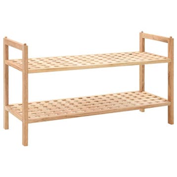 vidaXL Schoenenrek 69x26x40 cm massief walnotenhout, Verzenden