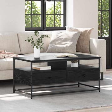 vidaXL Salontafel Zwart eiken 100 x 51 x 45 cm Bewerkt hout, Verzenden