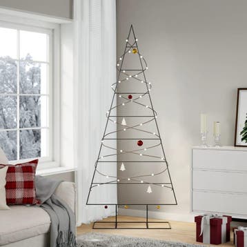 vidaXL Kerstdecoratie kerstboom 210 cm metaal zwart, Diversen, Verzenden, Nieuw