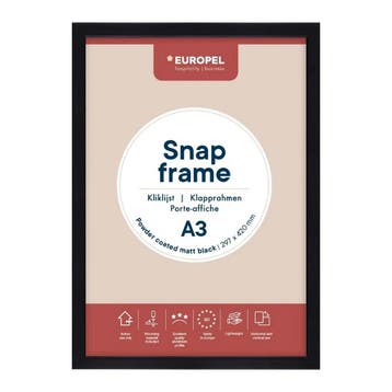 Kliklijst | Aluminium | Zwart (Mat) | A3-Formaat | Rand, Verzenden