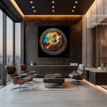 PLM-Art - The Bitcoin Creation Vitraux Style