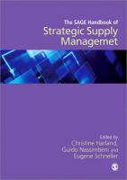 The Sage Handbook Of Strategic Supply Management |  | Nieuw, Verzenden, Nieuw