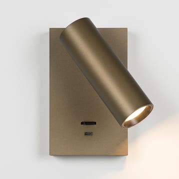 Wandlampen Elias Bedlamp Brons Met Schakelaar En USB-C, Verzenden