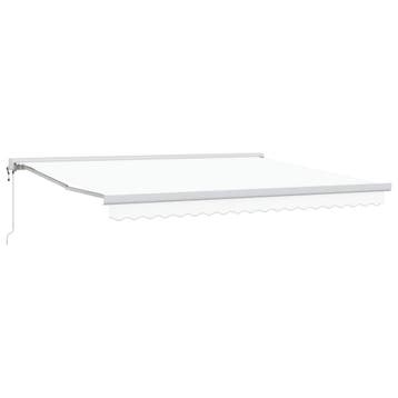 vidaXL Uitschuifbare luifel Wit 400 × 300 cm Stof en Metaal, Verzenden, Nieuw