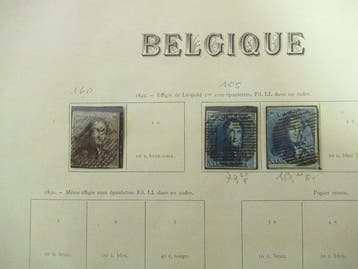 België 1849/1912 - Begincollectie België op albumbladen. -