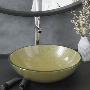 vidaXL Wastafel met kraan en pop-up afvoer gehard glas, Verzenden