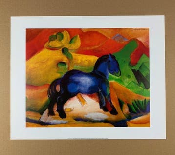 Franz Marc (1880-1916) - Little Blue Horse, 1913 - Artprint, Antiquités & Art, Art | Dessins & Photographie