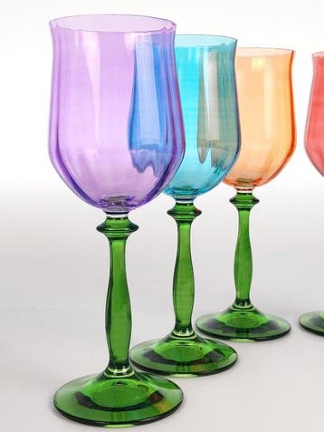 Secoloventesimo - Kelk (6) - Le Fleurs - Emaille, Kristal -