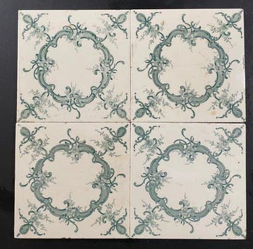 Art Nouveau Vloertegel (8) - Art Nouveau - 1920-1930 -, Antiquités & Art