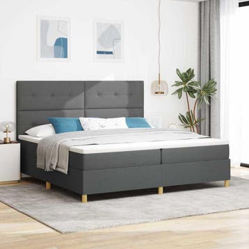 vidaXL LED Box Spring Bed met hoofdeinde Donkergrijs 200 x, Verzenden, Nieuw