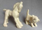 Plateelbakkerij Zuid-Holland - Beeldje - Paard en poes (2) -, Antiek en Kunst
