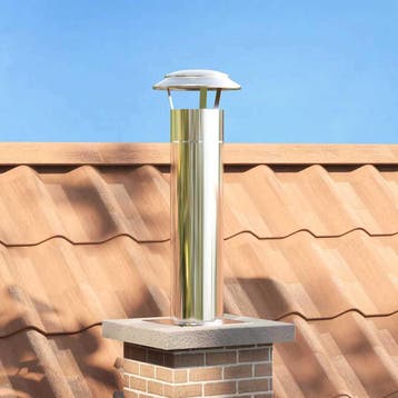 vidaXL Schoorsteen Hoofdverlenging Zilver 26 x 26 x 50 cm, Huis en Inrichting, Kachels, Verzenden, Nieuw