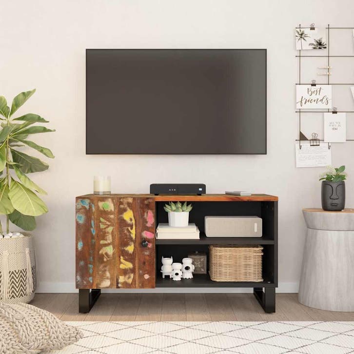 vidaXL Tv-meubel 80x33x46 cm massief hout gerecycled en, Huis en Inrichting, Kasten |Televisiemeubels, Nieuw, Verzenden