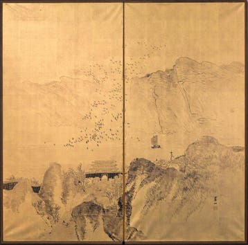 Bybu kamerscherm - Papier, Hout, Een vouwscherm met twee