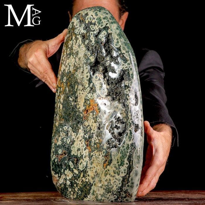 De zeldzame orbiculaire oceaanjaspis van Madagaskar - Ocean, Verzamelen, Mineralen en Fossielen