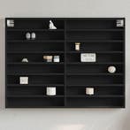 vidaXL Vitrinekast 100x8,5x75 cm bewerkt hout zwart, Verzenden, Nieuw