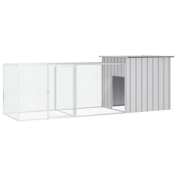 vidaXL Kippenhok 300x91x100 cm gegalvaniseerd staal grijs, Verzenden, Nieuw