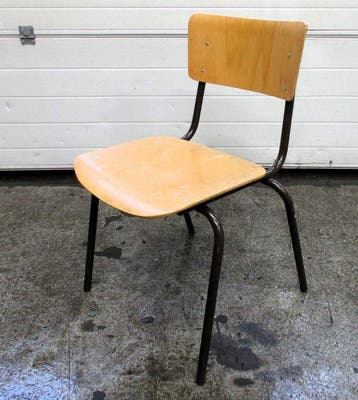 Stoel met houten zitvlak 48cm, bruin, Nieuw in verpakking